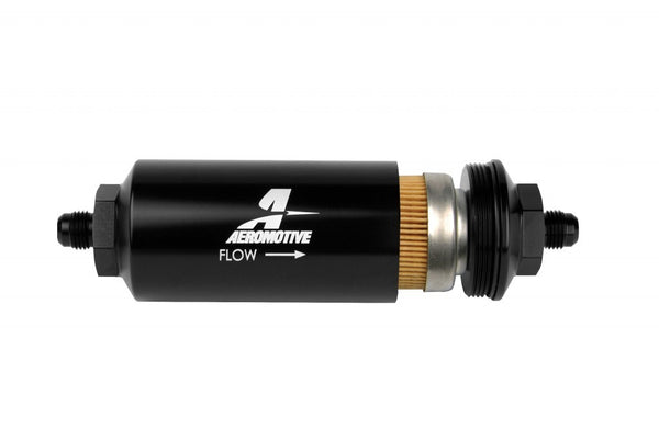 6an Inline Fuel Filter 10 Micron 2in OD Black