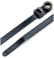 Wire Ties Black 8.00 w/ Mounting Hole 25pk