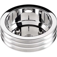 SBC 3 GRV Crank Pulley LWP Polished