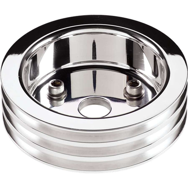 Polished SBC 3 Groove Lower Pulley
