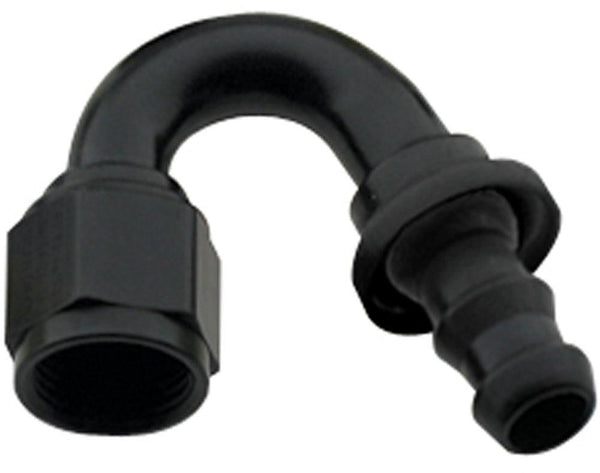 Hose Fitting #6 150 Deg Push Lock Black