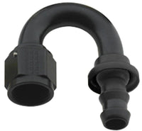 Hose Fitting #8 180 Deg Push Lock Black