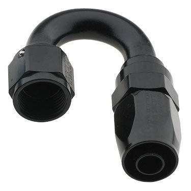 Hose Fitting #8 180 Deg. to #6 Hose Black