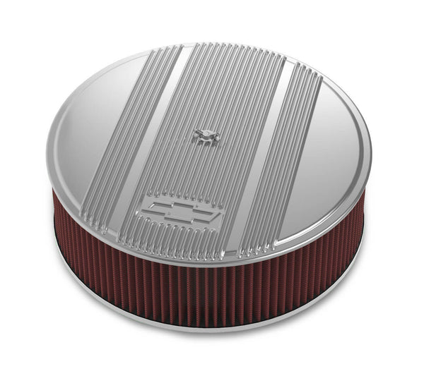 14 x 4 Air Cleaner Finned Bowtie Polished