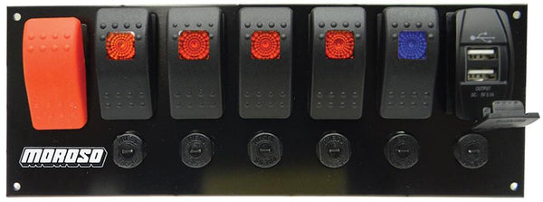 Rocker LED Switch Panel w/Breakers & USB Ports