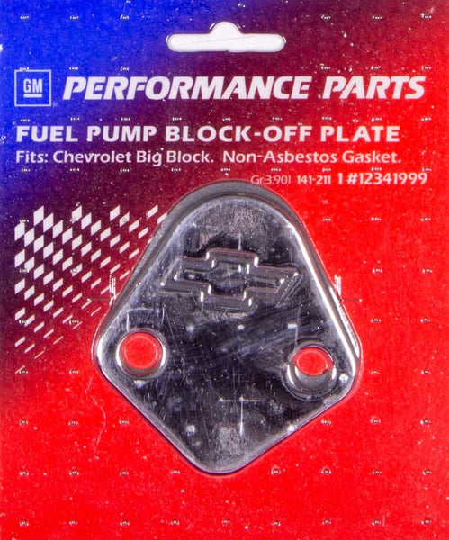 BBC Bowtie Fuel Pump Block Off Plate