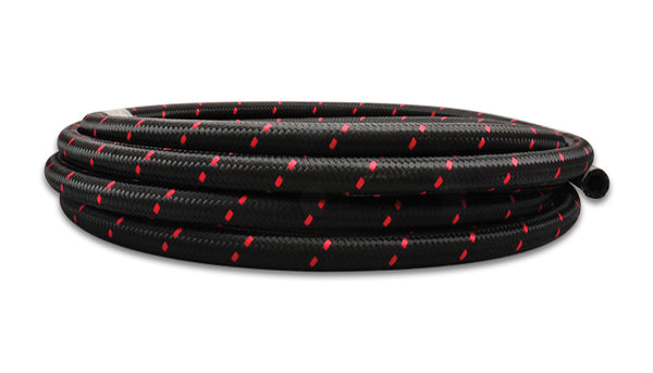 2ft Roll -6 Black Red Ny lon Braided Flex Hose