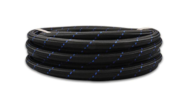 Black/blue nylon braided flex hose