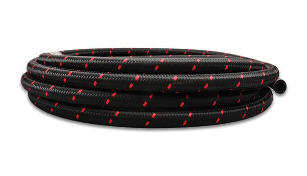 Black/red nylon braided hose
